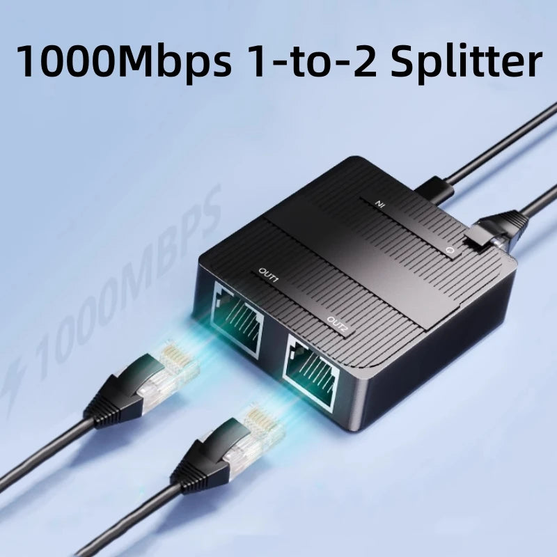 1000 Mbps İnternet Şəbəkə Bölücüsü – RJ45 LAN Hub/Switch, Stabil Ethernet Adapteri, Router, Kompüter və TV-ni Eyni Zamanda Şəbəkəyə Qoşmaq üçün.