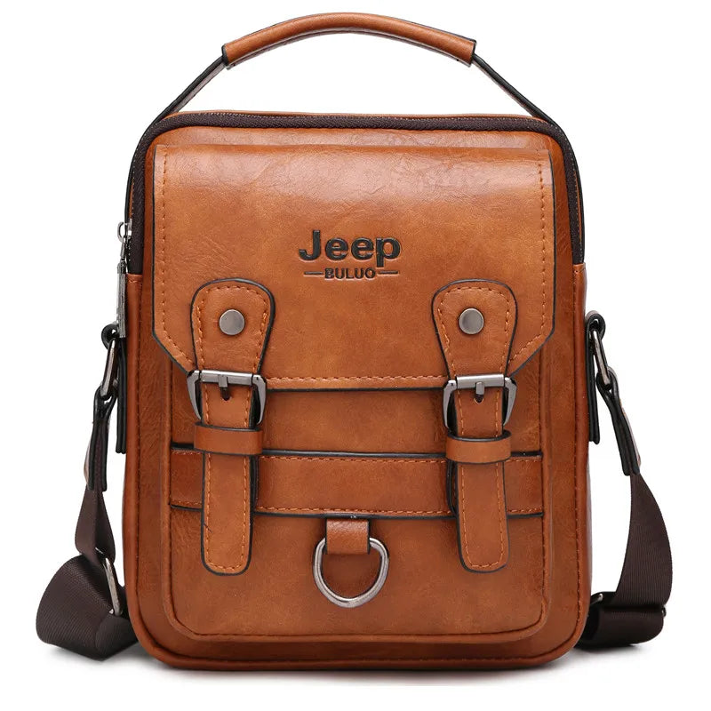JEEP BULUO Çoxfunksiyalı Biznes Çantası – Kişilər üçün Yeni Model Çiyin Çantası, Böyük Tutumlu Dəri Messenger Çantası, Çarpaz Taxılan, Böyük Ölçülü.