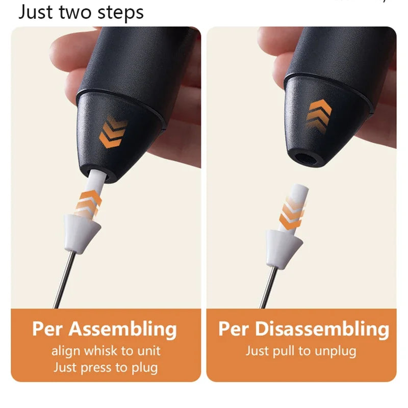 MİNİ Süd Köpürdücü – USB ilə Doldurulan, 3 Sürətli Elektrikli Köpük Hazırlayan Cihaz, Qəhvə Çırpıcısı, Mikser, Əl Tipli Blender və Yumurta Çırpıcısı, İsti Yemək Bişirmə üçün Mətbəx Aləti.