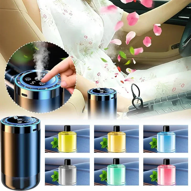 5 Rejimli Avtomobil Ətirləndiricisi – Avtomobil üçün Aroma Diffuzoru, Avtomatik Sprey, Qoxu Təmizləyici, Alüminium ərintidən hazırlanmış, Rəngli Atmosfer İşıqlı Ulduz Tavan Effekti.