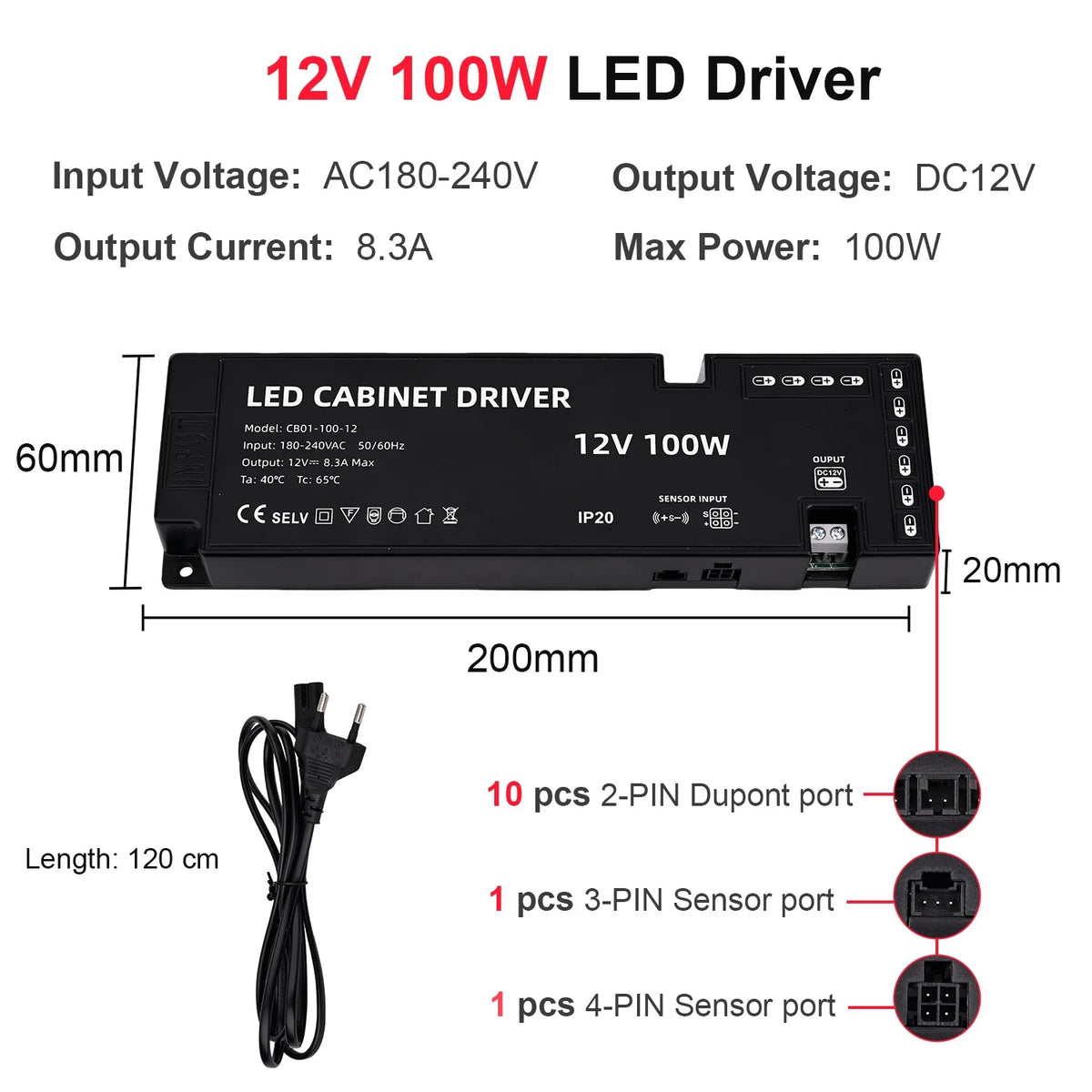 Mətbəx Dolabı Altı COB LED Lent İşıq – Vitrin, Şkaf, Kitab Rəfi və Qarderob üçün Lampa, Taxtadan Keçən İşıq, İşıqlığı Tənzimlənən, Toxunma Sensorlu LED Lent.