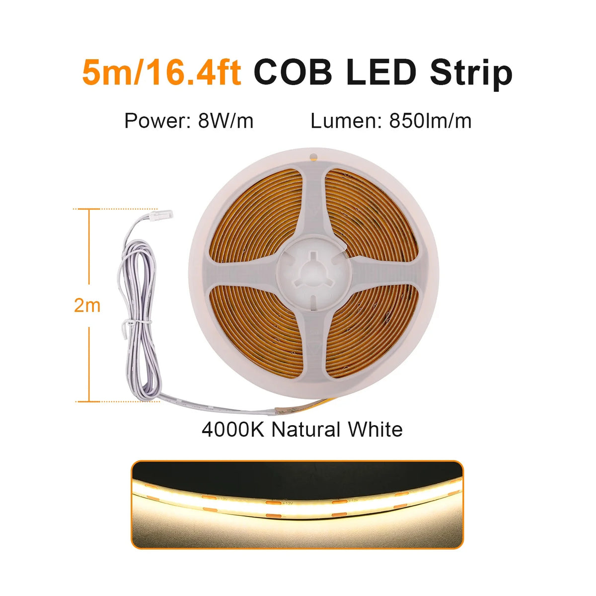 Mətbəx Dolabı Altı COB LED Lent İşıq – Vitrin, Şkaf, Kitab Rəfi və Qarderob üçün Lampa, Taxtadan Keçən İşıq, İşıqlığı Tənzimlənən, Toxunma Sensorlu LED Lent.