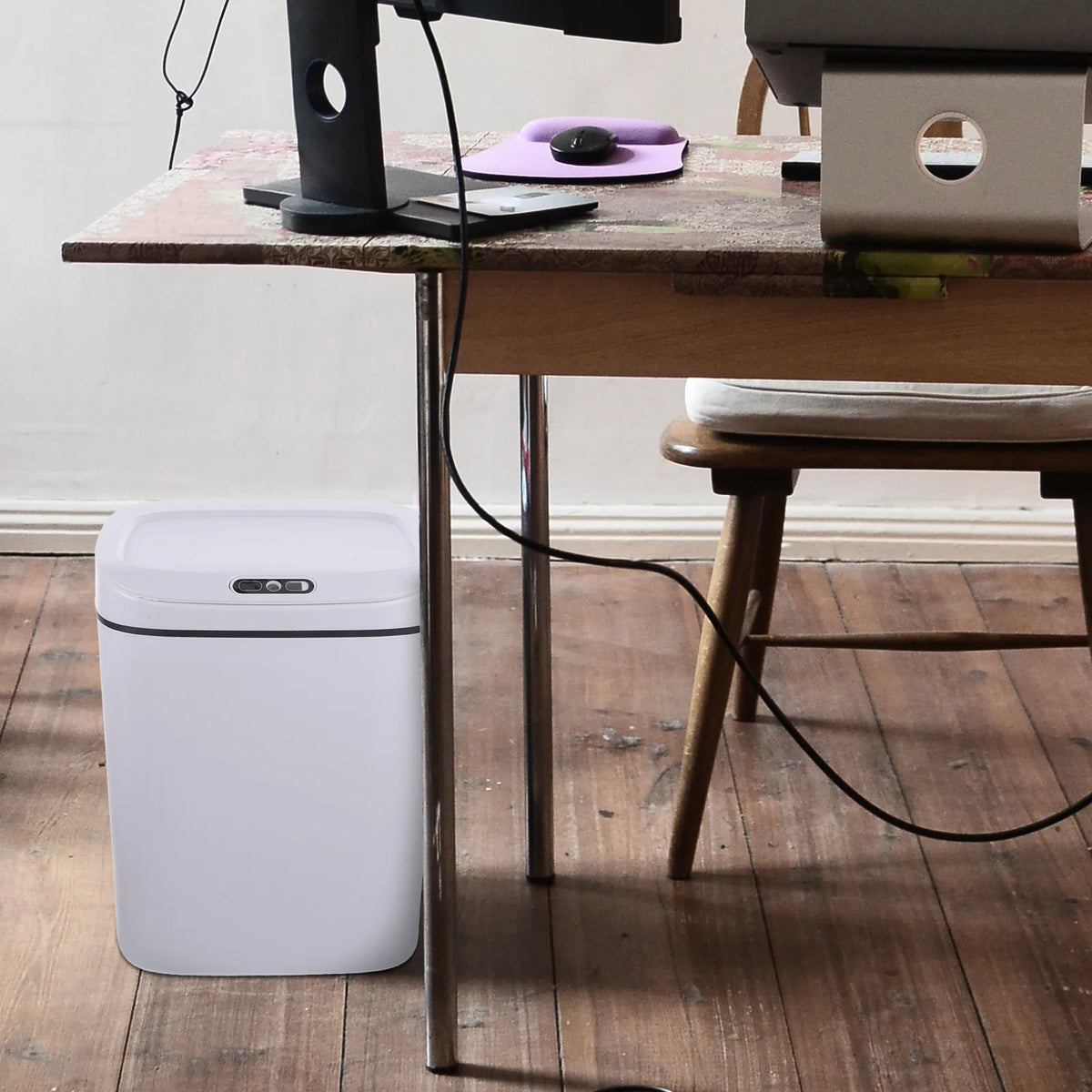Smart Trash Can Automatic Motion Sensor Waste Bin Large Capacity Touchless Plastic Garbage Container for Living Room Study Hotel