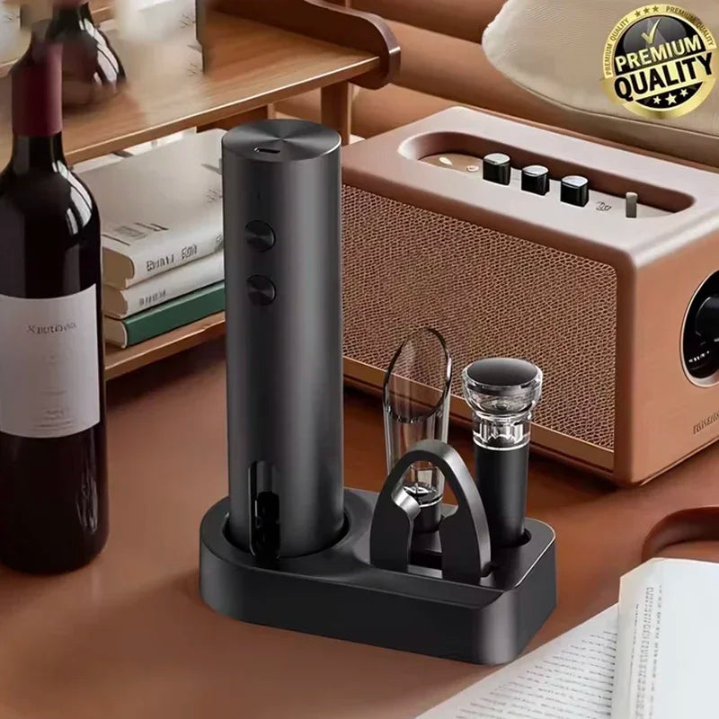 Doldurulan Elektrikli Şərab Açacağı – Folqa Kəsici, Şərab Süzücü və Vakuum Qapaqlı, USB-C ilə Doldurulan, Kompakt Dizayn, Ev və Mətbəx üçün.