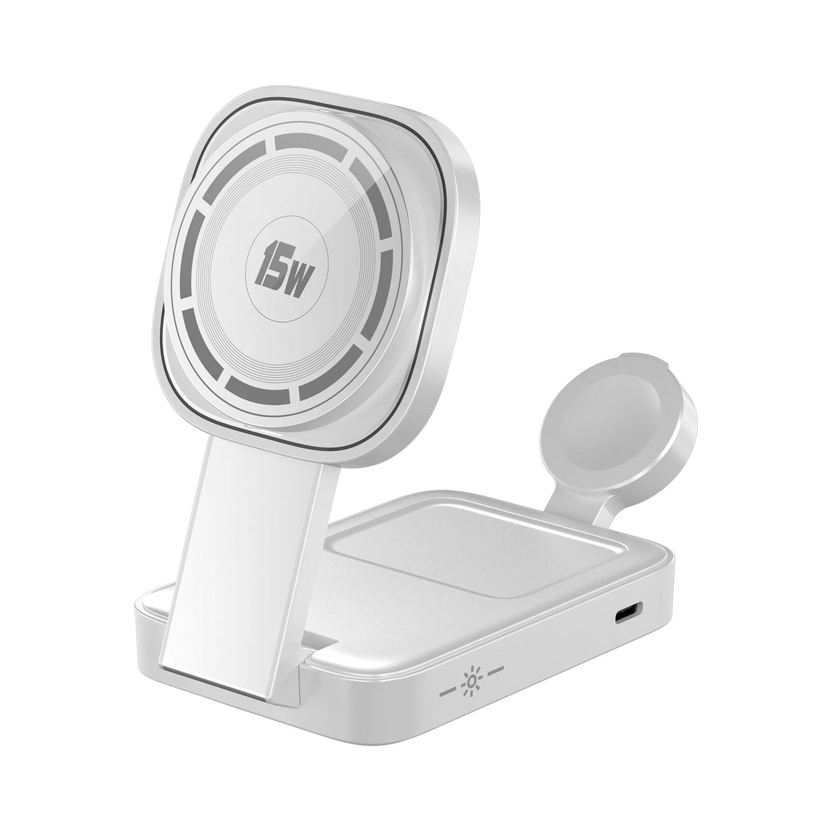 3-ü 1-də Qatlana Bilən Şarj Stansiyası – Sürətli Maqnitli Simsiz Şarj Cihazı və Stend, iPhone 17/16/15/14/13/12, Apple Watch 8/7/6 və AirPods Pro üçün.