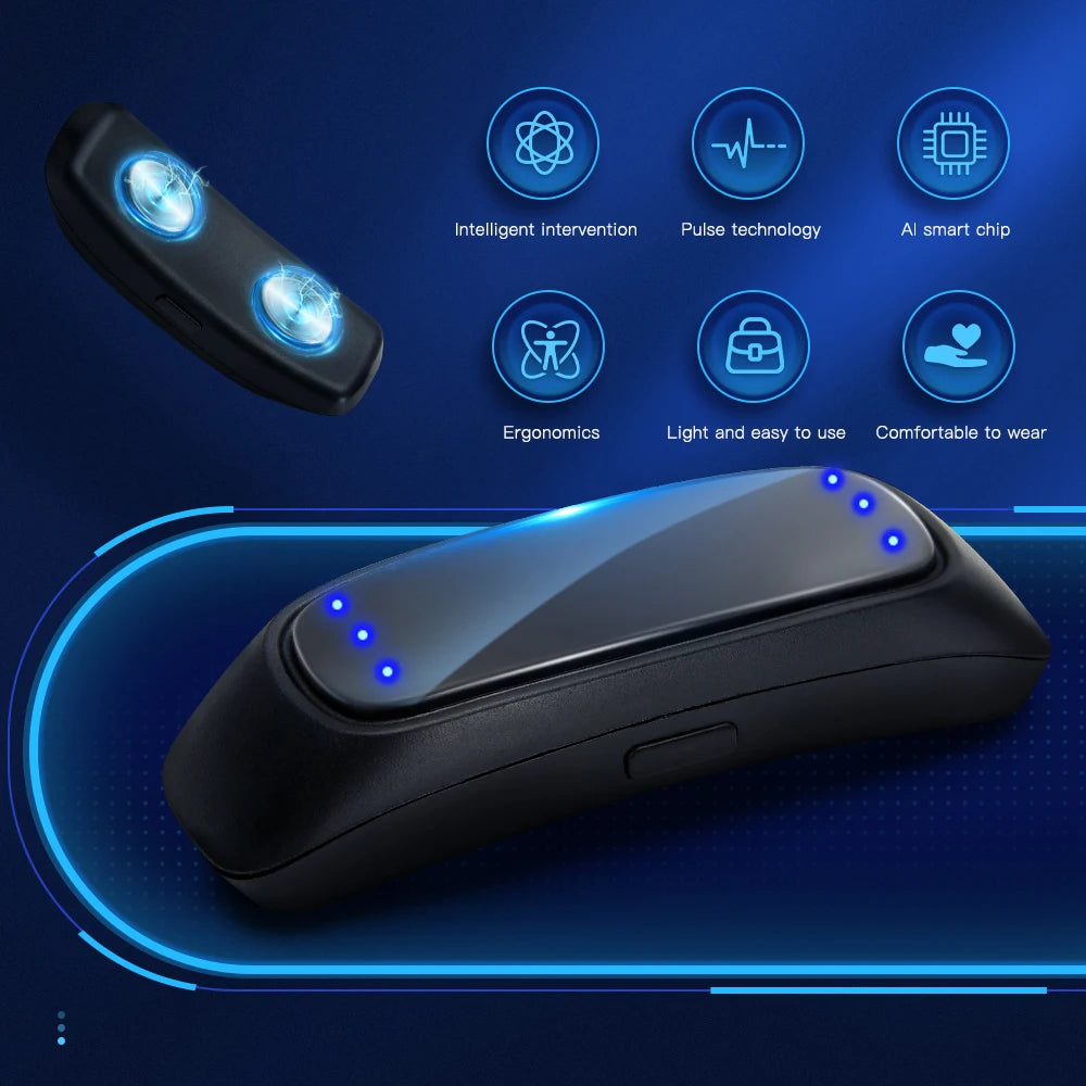 EMS Nəbzli Xorultu Əleyhinə Cihaz – Portativ və Rahat, Yaxşı Yuxu üçün Xorultunu Dayandıran Sağlamlıq Cihazı, Yuxu Apnesinə Köməkçi, USB ilə Doldurulan Ağıllı Xorultu Əleyhinə Qurğu.