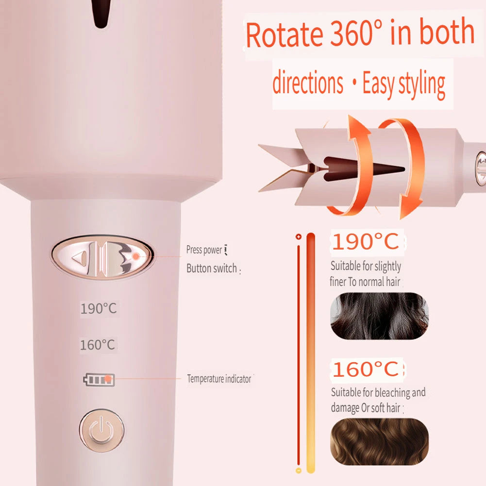 Hatteker Avtomatik Buruq Saç Maşası – Simsiz, 25 mm, Mənfi İon Texnologiyalı Saç Formalaşdırıcı Cihaz, Salon və Peşəkar İstifadə üçün, USB ilə Doldurulan.