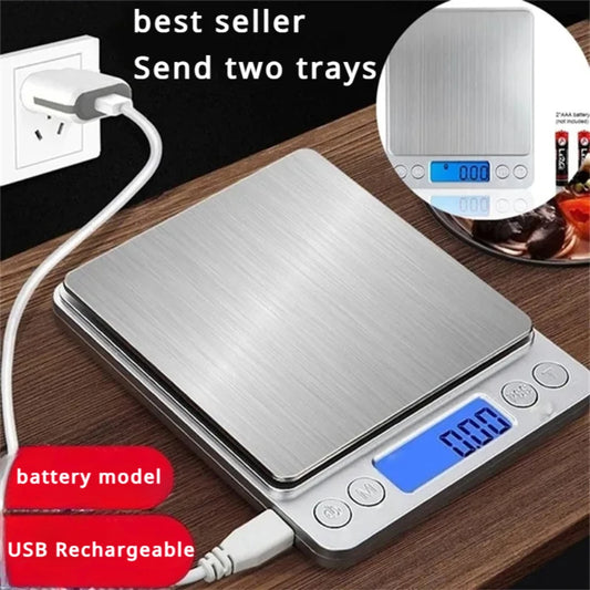 Rəqəmsal Mətbəx Tərəzisi – Mini Cib Tipli, Paslanmayan Poladdan, Yüksək Dəqiqlikli Elektron Tərəzi, Zinət Əşyaları, Qızıl və Qram Ölçmək üçün, 0,1 q–3000 q Çəki Ölçmə.