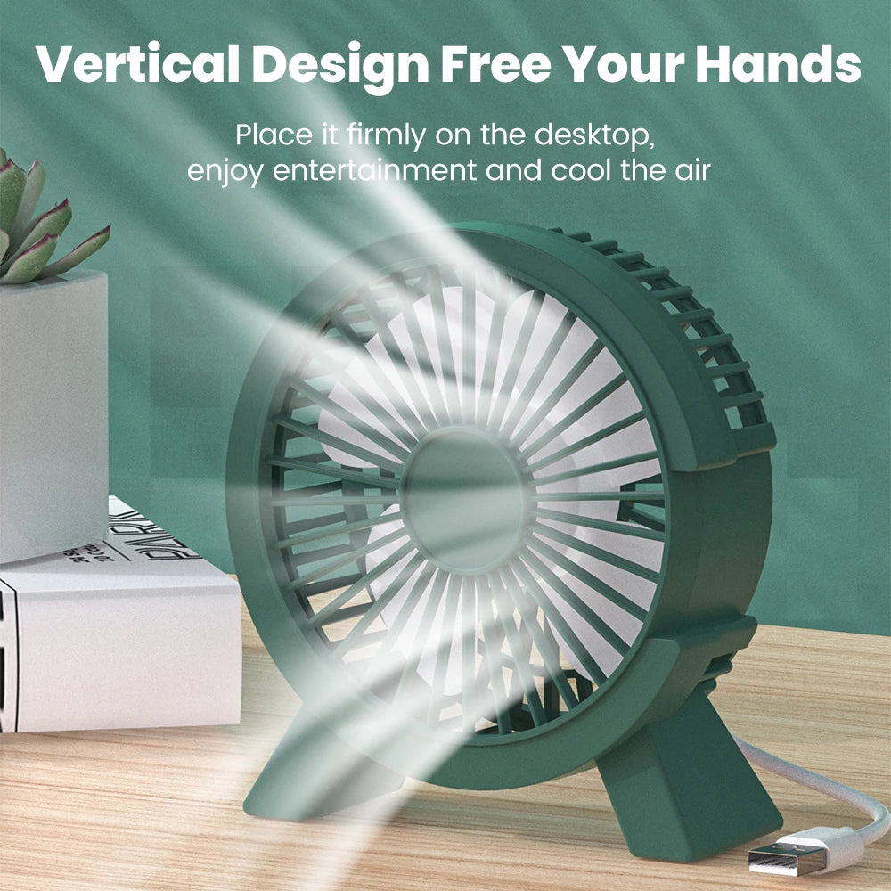 Mini USB ilə Doldurulan Stolüstü Ventilyator – Portativ USB Kiçik Fan, Tələbə Yataqxanası, Kompüter, Ev və Ofis Masası üçün Yay Aksesuarı.