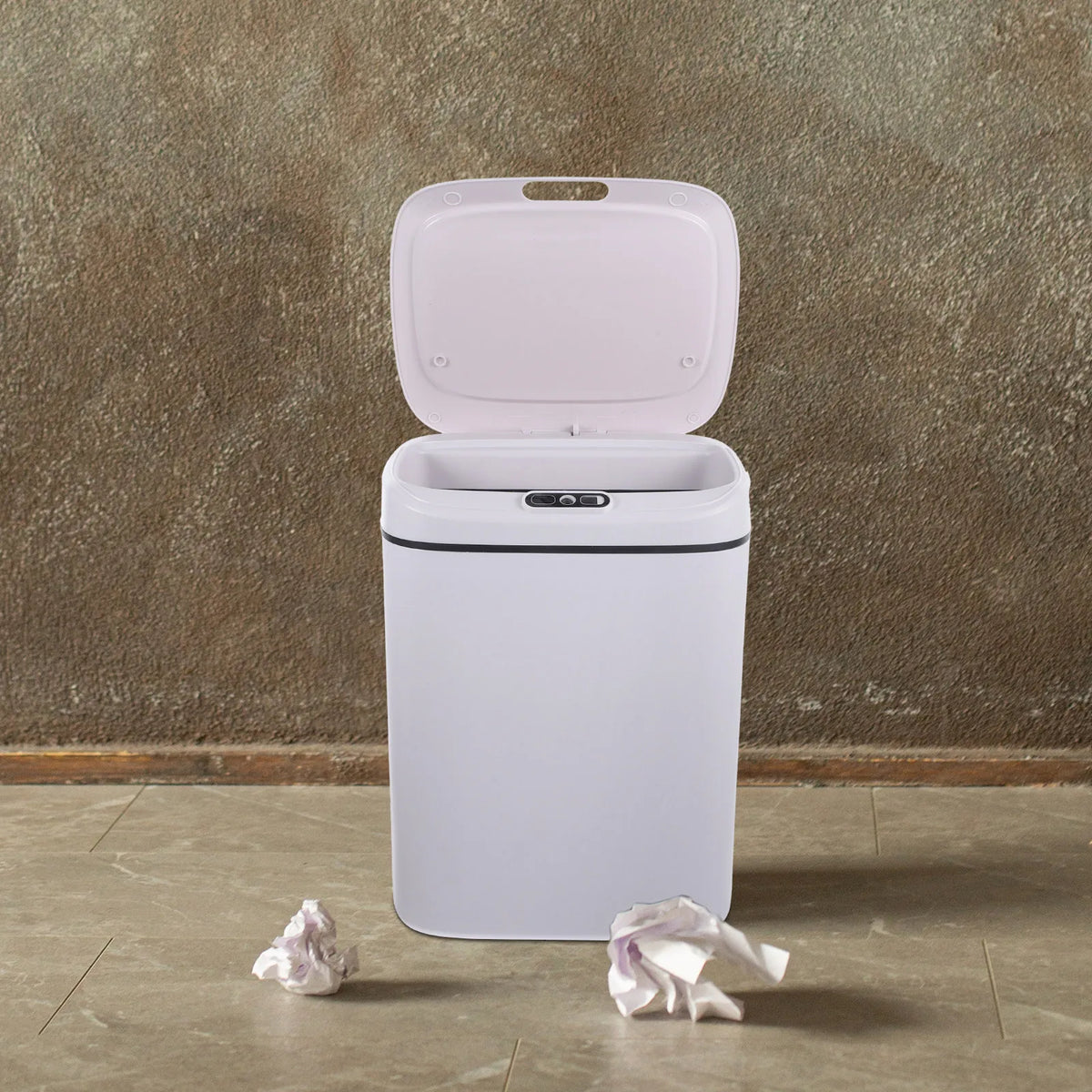 Smart Trash Can Automatic Motion Sensor Waste Bin Large Capacity Touchless Plastic Garbage Container for Living Room Study Hotel