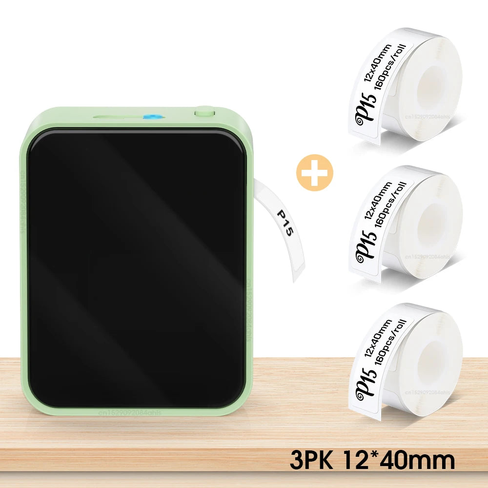 Simsiz Bluetooth Etiket Printeri – Portativ Termal Printer, Marklife P15 Mürəkkəbsiz Etiketləmə Cihazı, Mini Etiket Hazırlayan Printer, P15 Stiker Printeri.