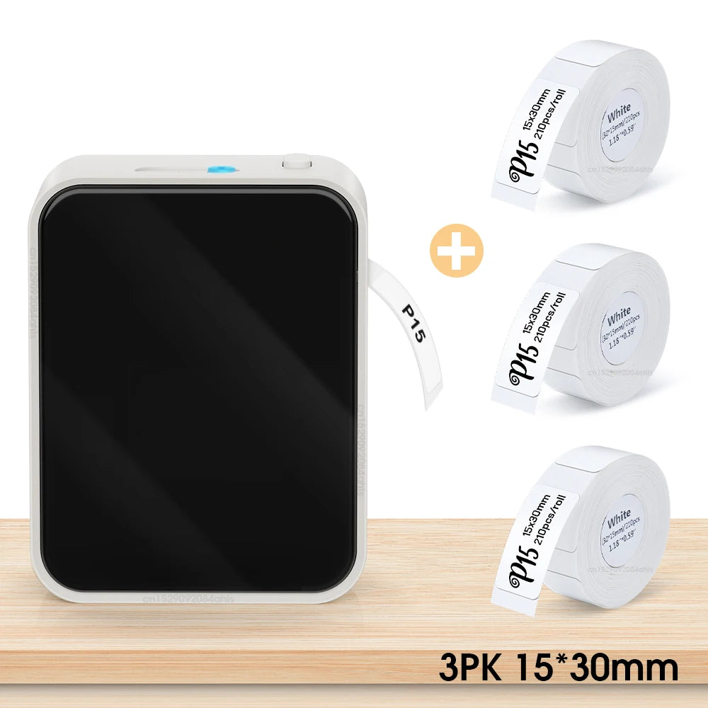 Simsiz Bluetooth Etiket Printeri – Portativ Termal Printer, Marklife P15 Mürəkkəbsiz Etiketləmə Cihazı, Mini Etiket Hazırlayan Printer, P15 Stiker Printeri.