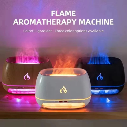 Yeni 3D Alov Effekti Verən Aroma Hava Nəmləndiricisi – Himalay Kristal Duz Daşı, Rəngli Gecə İşığı, Aroma və Efir Yağı Diffuzoru.
