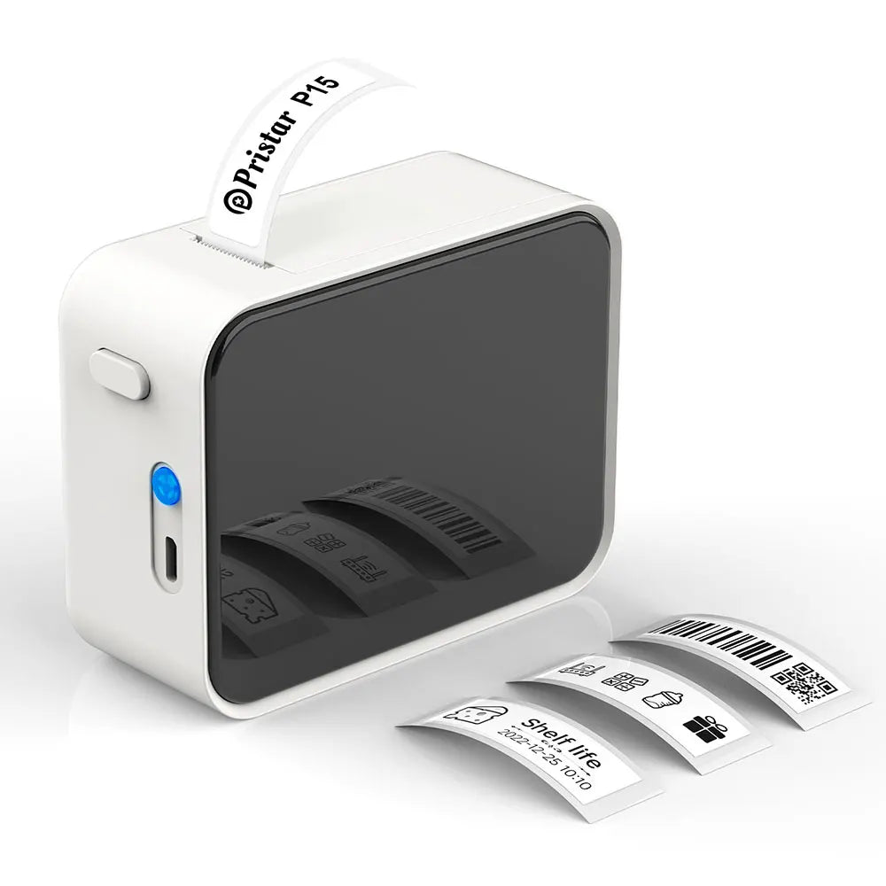Simsiz Bluetooth Etiket Printeri – Portativ Termal Printer, Marklife P15 Mürəkkəbsiz Etiketləmə Cihazı, Mini Etiket Hazırlayan Printer, P15 Stiker Printeri.