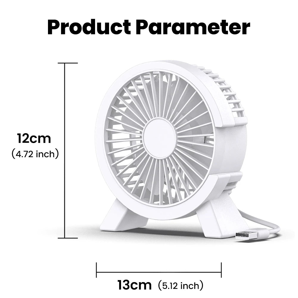 Mini USB ilə Doldurulan Stolüstü Ventilyator – Portativ USB Kiçik Fan, Tələbə Yataqxanası, Kompüter, Ev və Ofis Masası üçün Yay Aksesuarı.