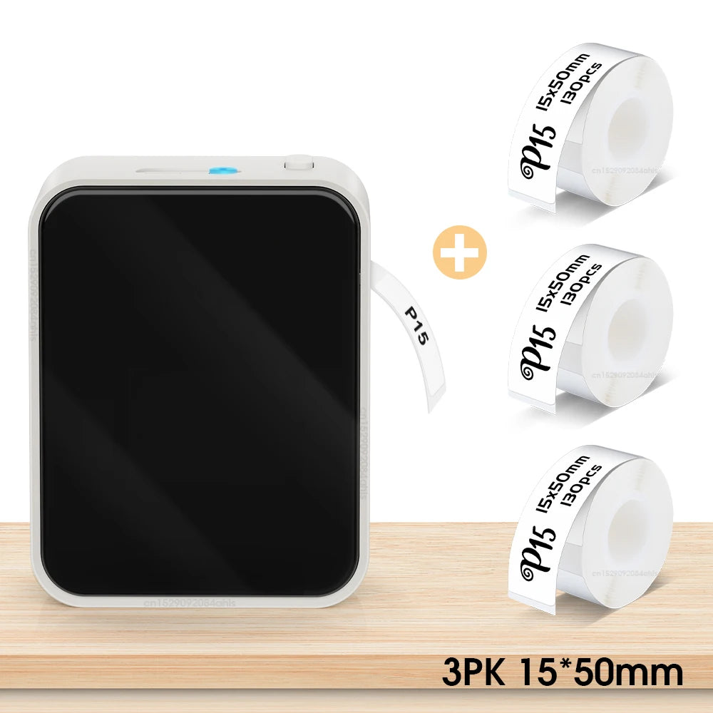 Simsiz Bluetooth Etiket Printeri – Portativ Termal Printer, Marklife P15 Mürəkkəbsiz Etiketləmə Cihazı, Mini Etiket Hazırlayan Printer, P15 Stiker Printeri.