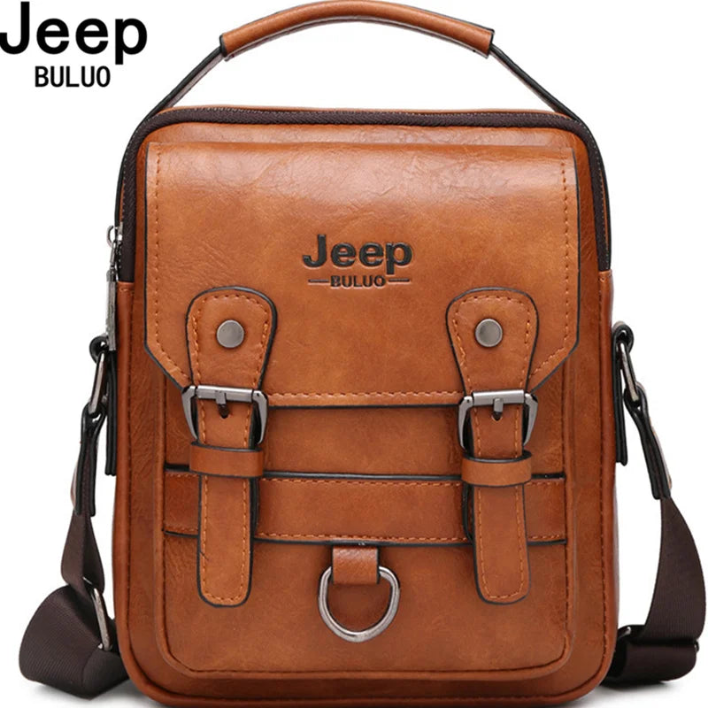JEEP BULUO Çoxfunksiyalı Biznes Çantası – Kişilər üçün Yeni Model Çiyin Çantası, Böyük Tutumlu Dəri Messenger Çantası, Çarpaz Taxılan, Böyük Ölçülü.