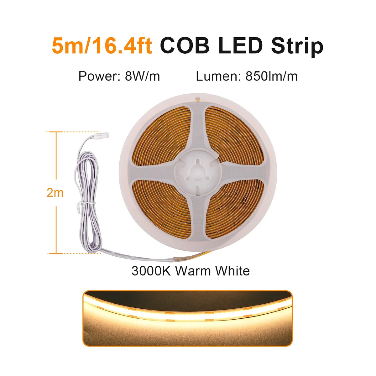 Mətbəx Dolabı Altı COB LED Lent İşıq – Vitrin, Şkaf, Kitab Rəfi və Qarderob üçün Lampa, Taxtadan Keçən İşıq, İşıqlığı Tənzimlənən, Toxunma Sensorlu LED Lent.