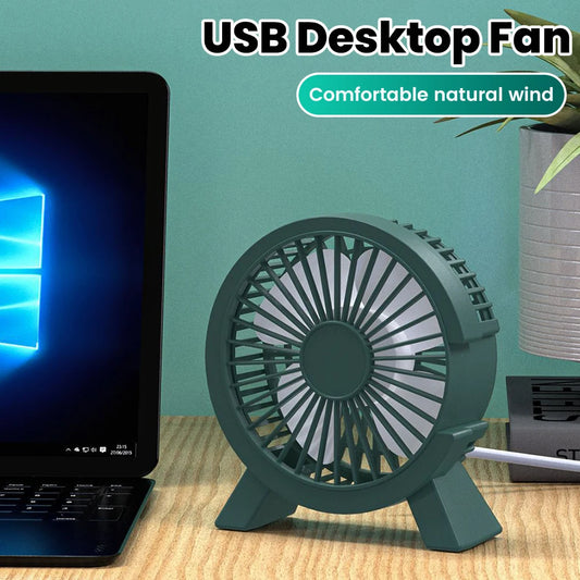 Mini USB ilə Doldurulan Stolüstü Ventilyator – Portativ USB Kiçik Fan, Tələbə Yataqxanası, Kompüter, Ev və Ofis Masası üçün Yay Aksesuarı.