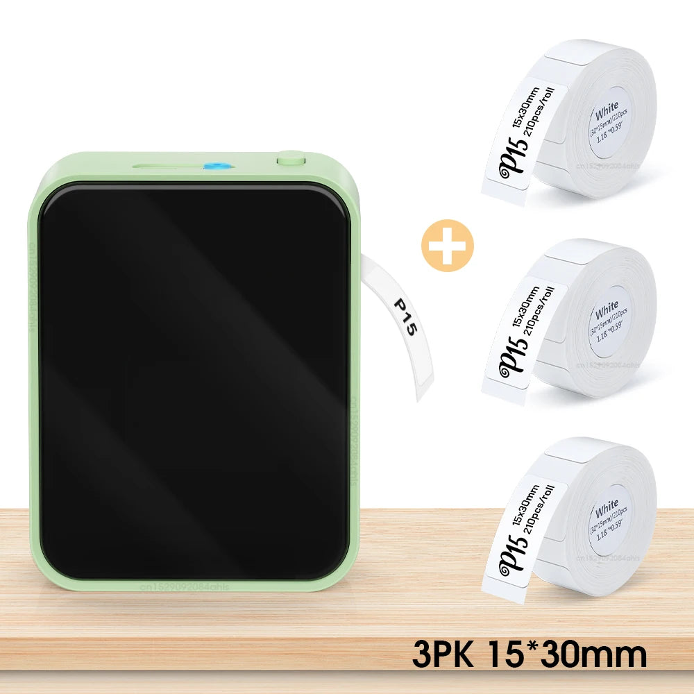 Simsiz Bluetooth Etiket Printeri – Portativ Termal Printer, Marklife P15 Mürəkkəbsiz Etiketləmə Cihazı, Mini Etiket Hazırlayan Printer, P15 Stiker Printeri.