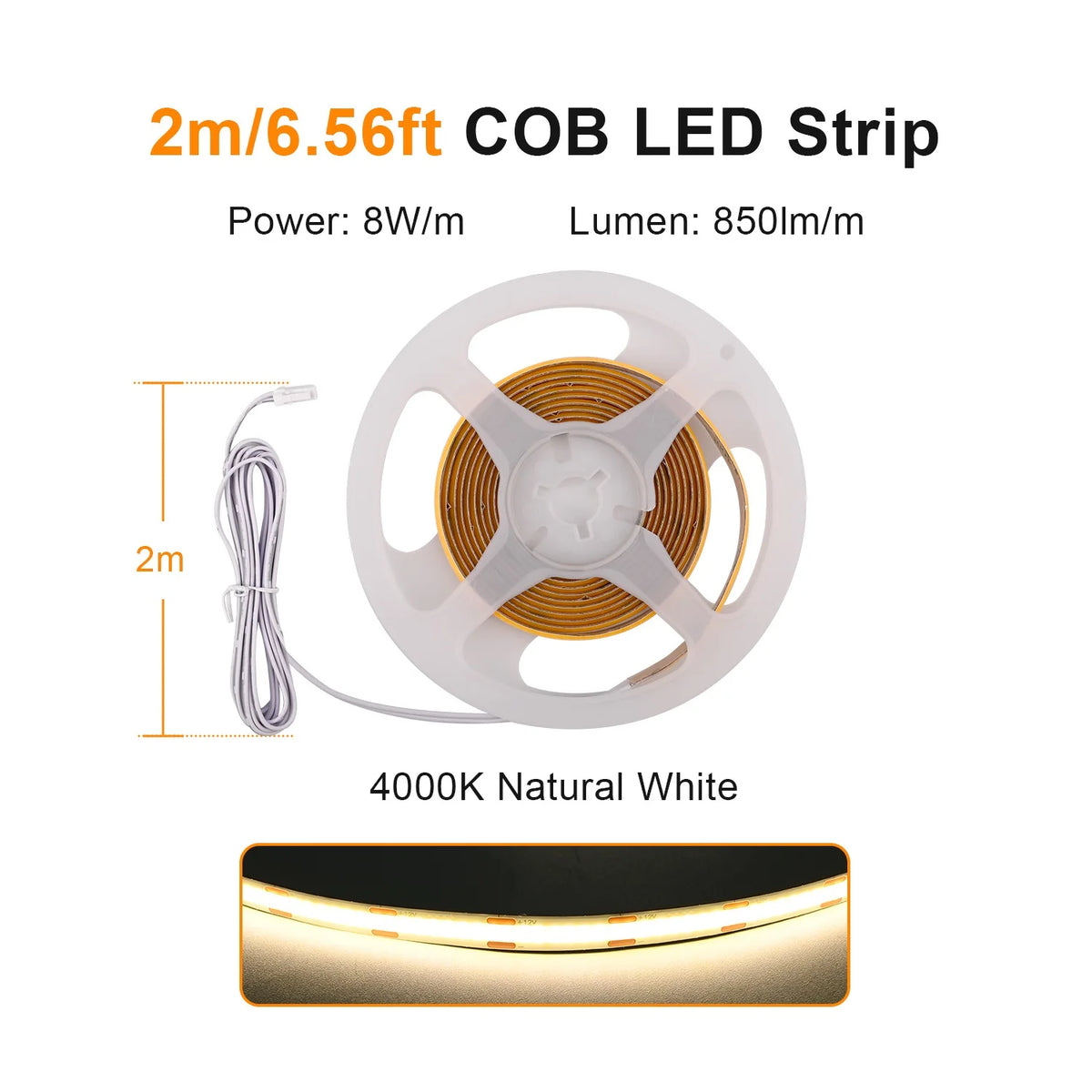 Mətbəx Dolabı Altı COB LED Lent İşıq – Vitrin, Şkaf, Kitab Rəfi və Qarderob üçün Lampa, Taxtadan Keçən İşıq, İşıqlığı Tənzimlənən, Toxunma Sensorlu LED Lent.